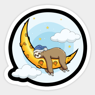 funny sleep sloth illustration - humour gift for brothers Sticker